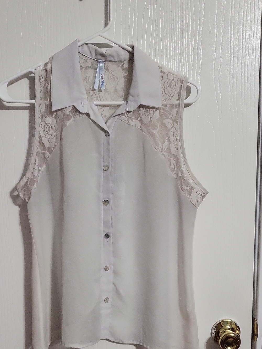 Shirt-Event Sleeveless Button Down Lacy Rose #3214